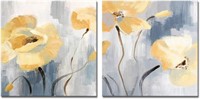 DekHome Yellow Flowers Wall Art 24x24x2pcs