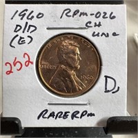 1960-D/D MEMORIAL PENNY CENT RPM-026 RARE