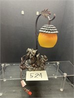Squirrel Lamp with glass acorn lamp shade