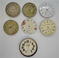 7 pcs. Antique Pocket Watch Movements & Parts