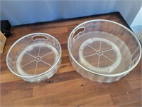 2 Pack Round Plastic Clear Rotating Turntable