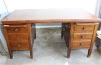 Mid Century Tanker Desk with Pullout Writing Areas