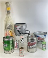 Assortment of Mini Beer Kegs, Bucket & More