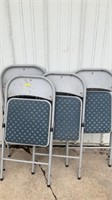 Metal and fabric folding chairs, lot of four