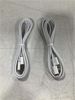 SET OF 2 USB-A CHARGING CORDS (WHITE) 6 FEET