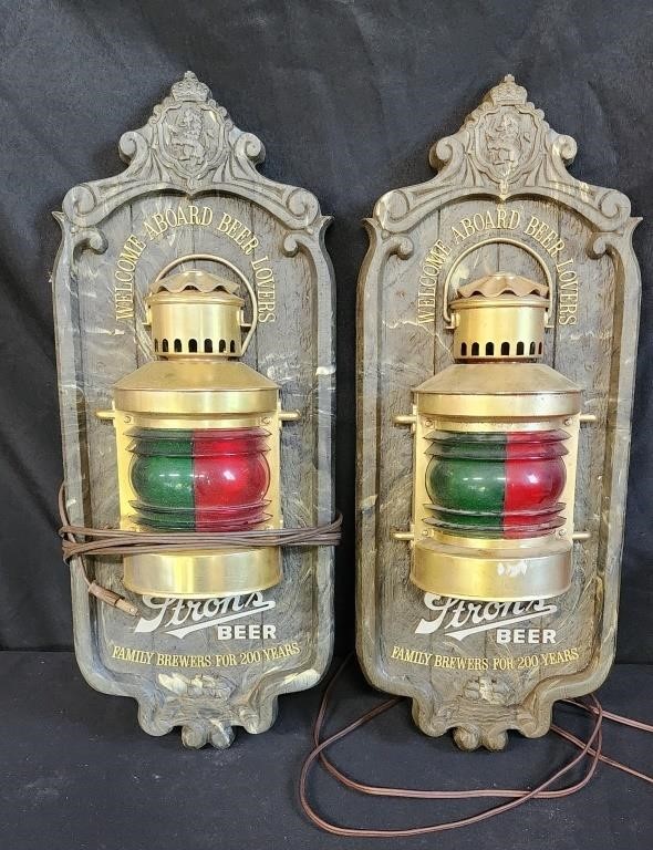 2pc Strohs Beer Wall Lights