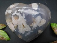 HATMAN FLOWER PETAL AGATE HEART ROCK STONE LAPIDAR