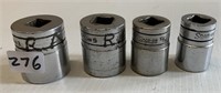 4  Snap-On 1/2" Drive Sockets(NO SHIPPING)