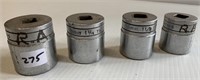 4 Snap-On 1/2" Drive Sockets (NO SHIPPING)