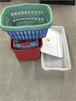 Laundry baskets, totes