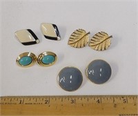 Lot of 4 Vintage Retro Pierced Earrings