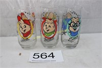 Set of 3 Chipmunks Glass / Tumbler