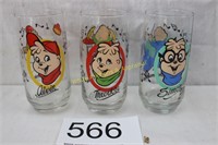 Set of 3 Chipmunks Glass / Tumbler