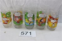 Camp Snoopy Drinking Glass  - Set of 5 Different