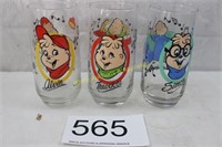 Set of 3 Chipmunks Glass / Tumbler