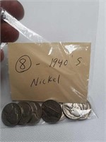8 - 1940's nickels