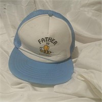 Vintage Father to Blue Mesh White Front Cap