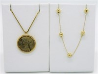 Reed & Barton Gold Tone Necklaces & 1 More