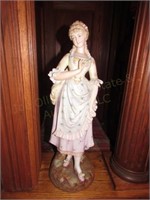 (2) Porcelain Figurines 25" Tall