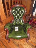 Green Leather Chair 30" x 29" x 40"