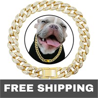 Cuban Link Dog Collar Diamond Gold Chain