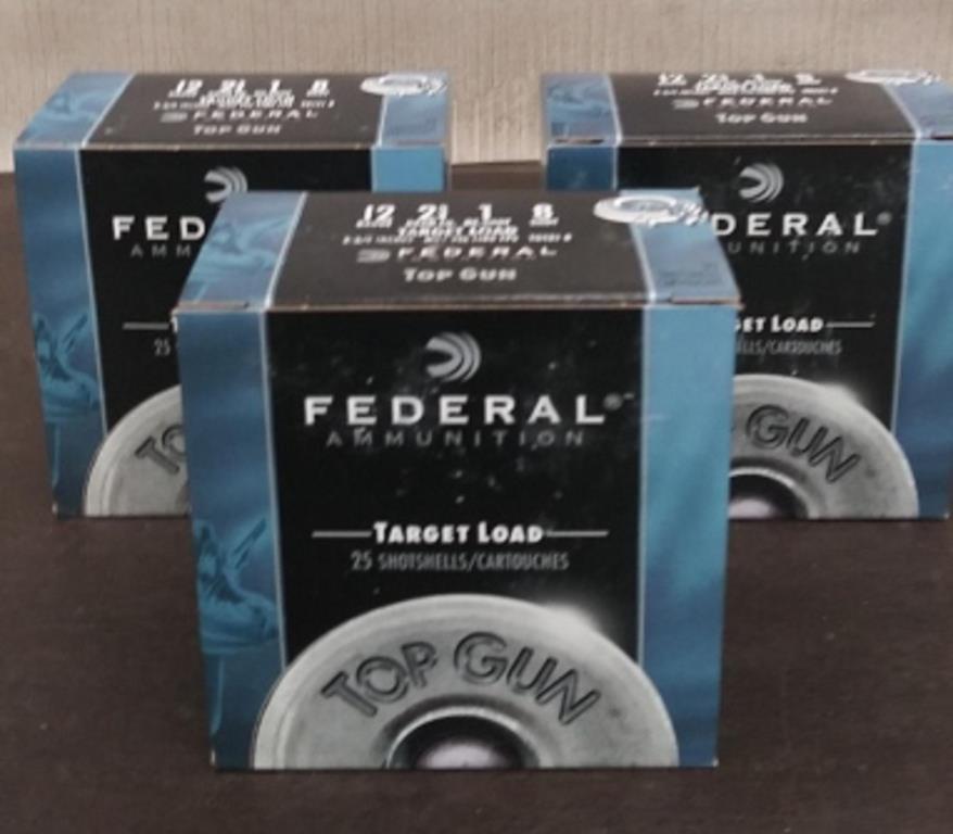 3 Boxes Federal 12 Gauge Shotshells 25 CT  each