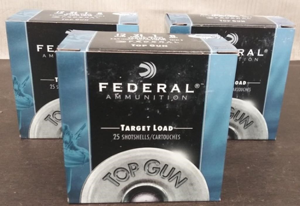 3 Boxes Federal 12 Gauge Shotshells 25 CT  each