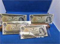 4-1973 UNCIRCULATED BILLS IN SEQUENCE
