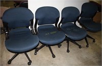 Navy Blue Upholstered Swivel Office Chair