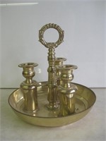 7" Tall Vintage Brass Candle Holder