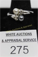 18K White Gold Ring - Size 10