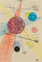 Russian Abstract on Paper Signed Kandinsky VK