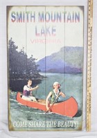 HAND CRAFTED WOODEN SMITH MOUNTAIN LAKE SIGN