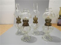 4 Vintage Coal Oil Lamps