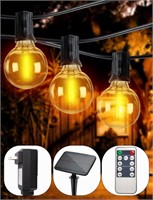 49FT Solar+Plug Globe Outdoor String Lights