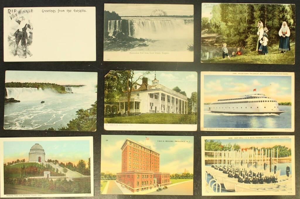 US Postcards 50+ early to mid 1900s variety Mint &