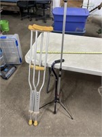 Crutches, cane and tripod
