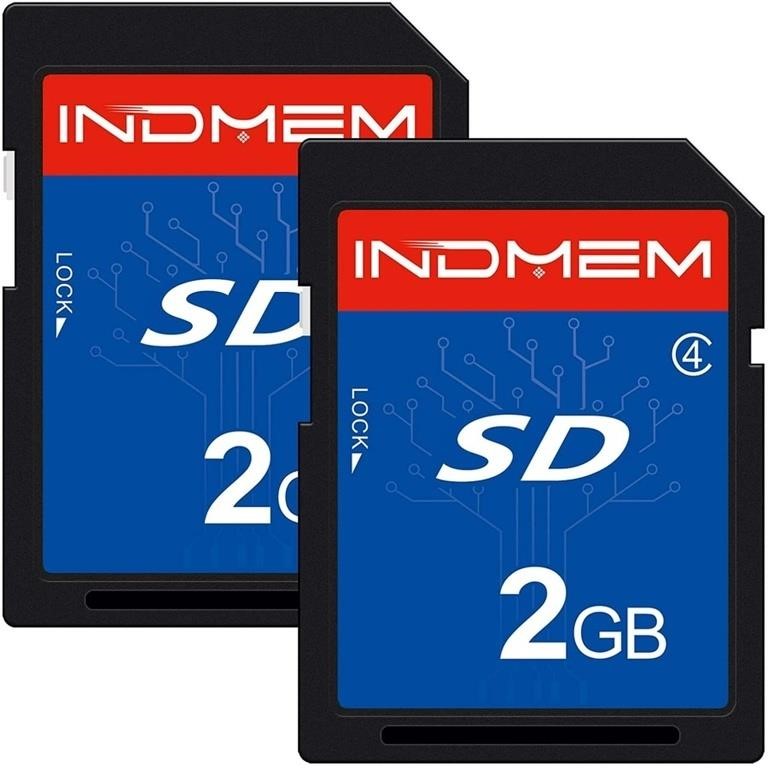 Indem 2 Pack SD Card 2GB Class 4 Flash Memory