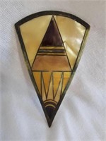 Art Deco Triangular Brooch - Celluloid Tribal