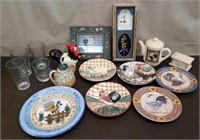 Lot of Rooster Decor, Ingraham Clock & More.