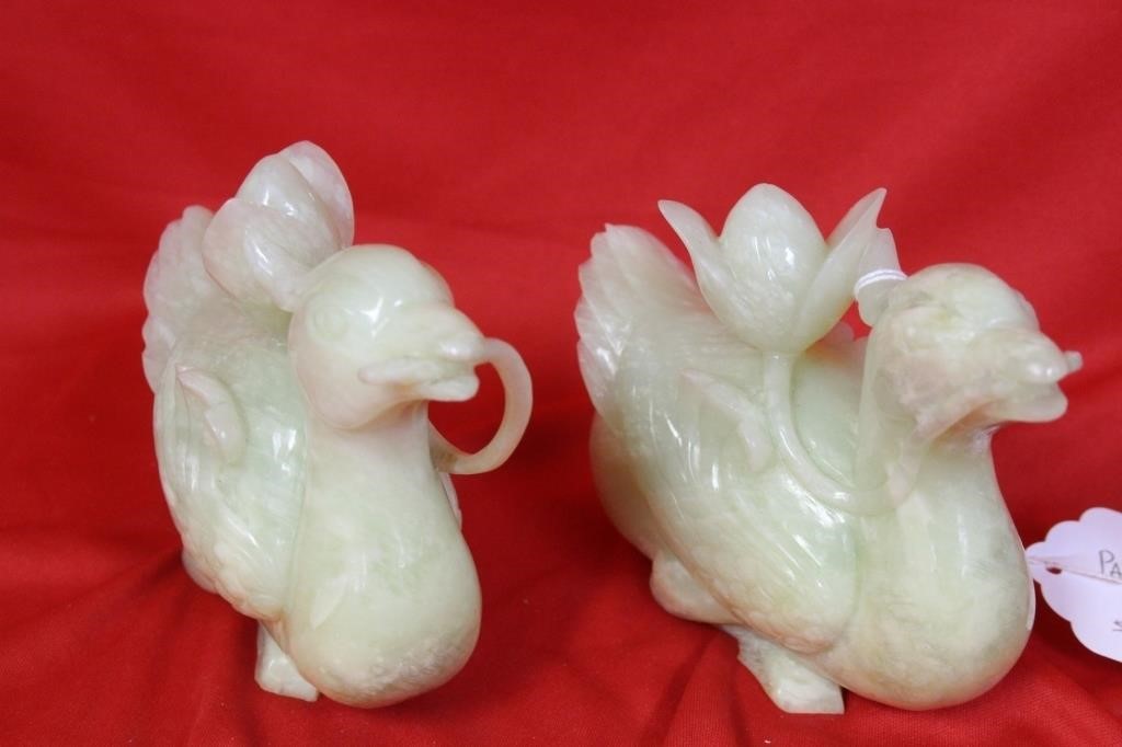 Pair of Jade Swan