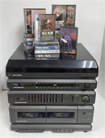(BN) GE AM-FM Stereo Tuner With Dual Cassette