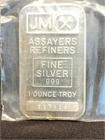 Silver Johnson Matthey 1 Ounce Troy of fine