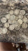 20 mixed year Mercury dimes