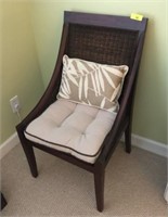 WICKER TYPE CHAIR WITH CUSHION