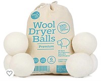 New Organic Wool Dryer Balls, (Pack of 6 XL) -