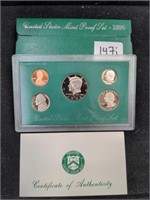 1996 US Mint proof set coins