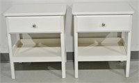 2 pcs White Night Stands /  End Tables