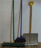 Brooms and Snow Shovel
