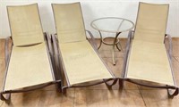 (4pc) Traditional Steel Patio Chaise Lounge Chairs